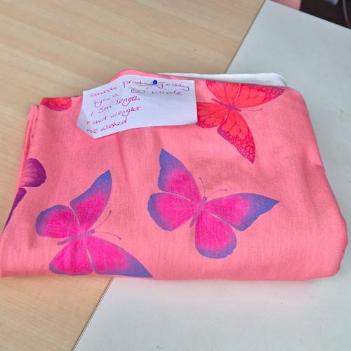 Pink butterfly print stretch - butterfly,
