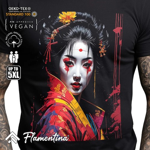 Vibrant geisha mens - mens, tshirt
