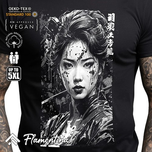 Geisha noir mens tshirt - tshirt, femme