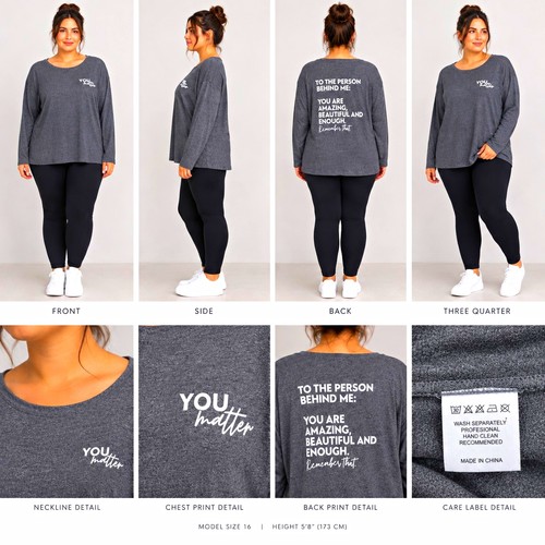 Womens grey quote - womens,