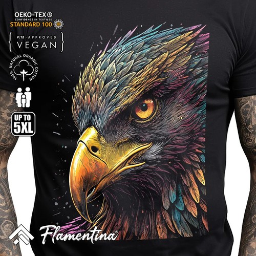 Colourful eagle mens tshirt - eagle,